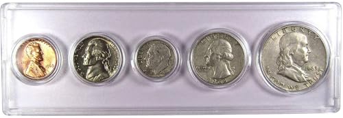 1963 Year Set 5 Coins in Circulated or Better Condition Collectible Gift Set