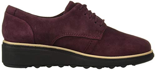 Clarks Womens Sharon Noel Platform Oxford, Burgundy Nubuck, 10 M US - Image 4