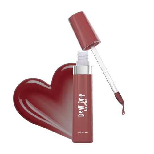 Glam21 Dew Drip Lip Mist | High-Shine Gloss & Long-Lasting Tint | Non-Sticky, Lightweight Formula | Rich With Hyaluronic Acid , Sweet Almond Oil & Peach Extract | Highly Pigmented & Nourishing Lip Stain | 4gm (Brown Beauty)