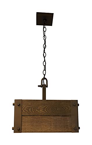 Image of Nuvo 60 /6423 Winchester 4-Light Square Pendant with Bronze & Aged-Wood Bronze Finish