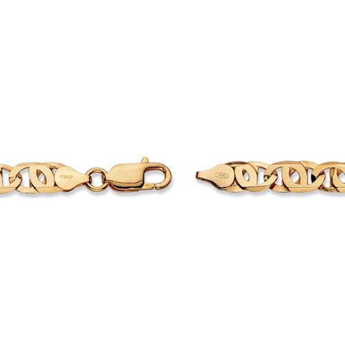 PalmBeach Men's Yellow Gold-Plated Sterling Silver Link Bracelet (10mm), Lobster Claw Clasp, 8 inches2