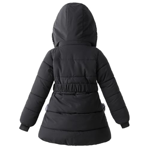 Girls Winter Dress Coats Faux Fur Hooded Fleece Jackets Waterproof Parka Outwear2