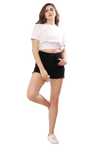 Image of THIRD QUADRANT Denim Shorts for Women || Shorts for Women || Women Shorts