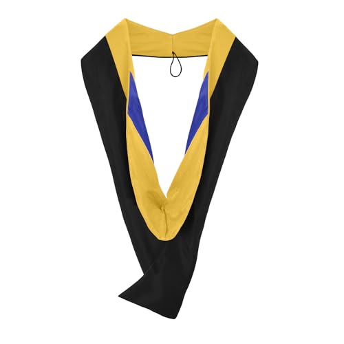 Endea Graduation Masters Hood for Science, Mathematics, Political Science, College Degrees - University Academic Regalia (Gold/Gold/Royal Blue)