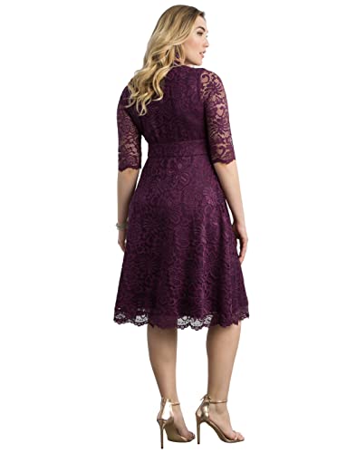 Image of Kiyonna Women's Plus Size Special Occasion Mademoiselle Lace Cocktail Dress