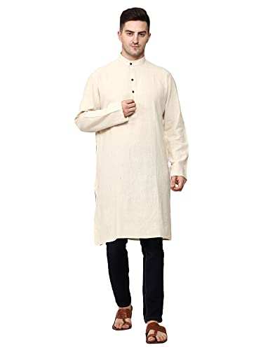 Men Handmade Cotton Round Neck Kurta Top Only Party Fashion Regular Ethinic Wear Indian Dress2