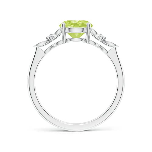 ANGARA Natural Peridot Solitaire Ring for Women in 14K Solid Gold | Birthday, Engagement, Anniversary, Wedding Jewelry Gift for Women2