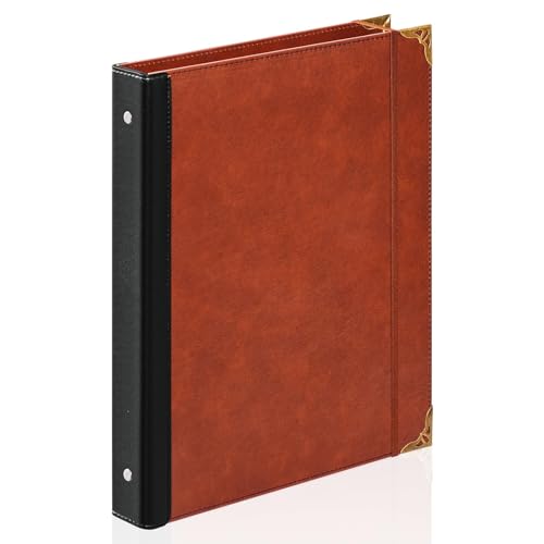 Classeur cuir 3 anneaux pour organiser 200 feuilles mobiles sans froisser vos documents précieux