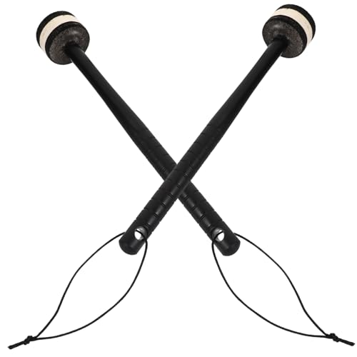 Par de baquetas para bombo con maza de fieltro ligera accesorio de instrumento de percusión para bandas de marcha miniatura 1