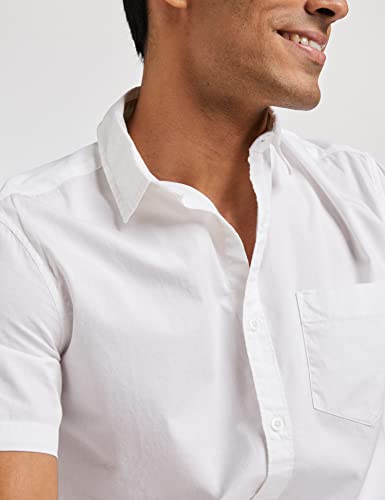 Image of Amazon Brand - Symbol Men's Cotton Shirt | Casual | Plain | Half Sleeve | Summer - Regular Fit (Available in Plus Sizes)