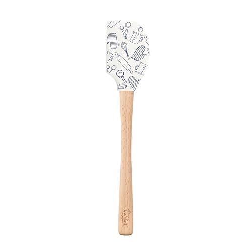 Tovolo Baking Conversions Wood Handled Spatulart Spatula for Food and Meal Prep, Baking, Mixing & Turning