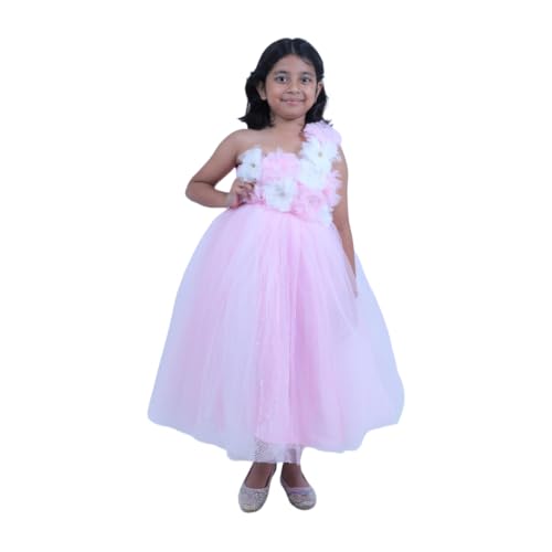 Image of TILISM Girl's Net Fit and Flare Maxi Wedding Dress | $P