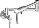 IMLEZON Pot Filler Faucet Stainless Steel Commercial Wall Mount Kitchen Sink Faucet Folding Stretchable with Single Hole Two Handles