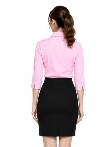 Image of Blue Ronin Womens 3 /4 Sleeve Formal Shirt for Office Wear | Soft Fabric Smart Fit Professional Shirt for Work, Meetings, Corporate & Business Style