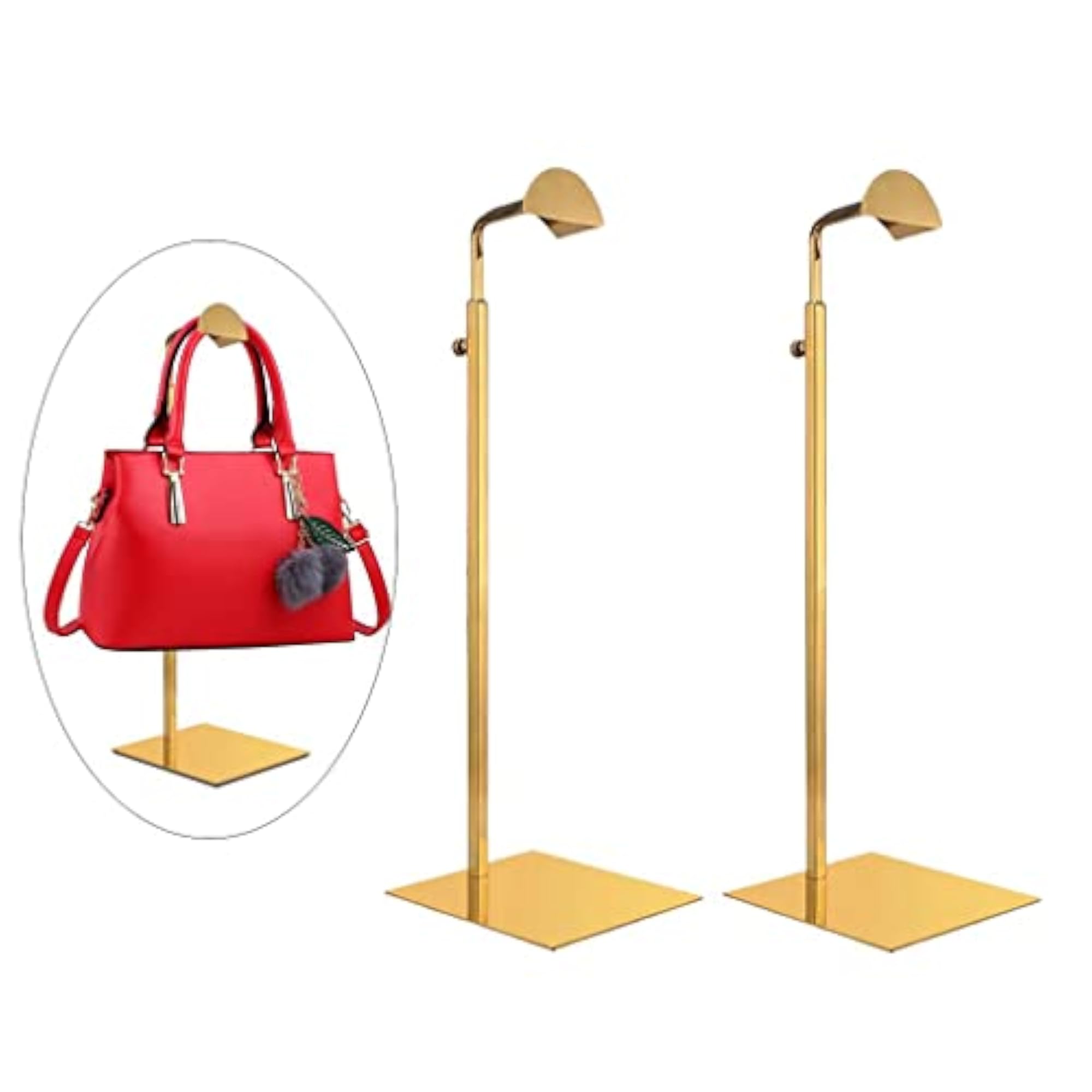 Height Adjustable Display Stand Rack Holder for Handbags, Golden