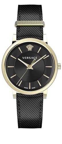 VERSACE Montre pour homme V Circle VE5A003 20 : montre bracelet noir luxe tendance pour costume