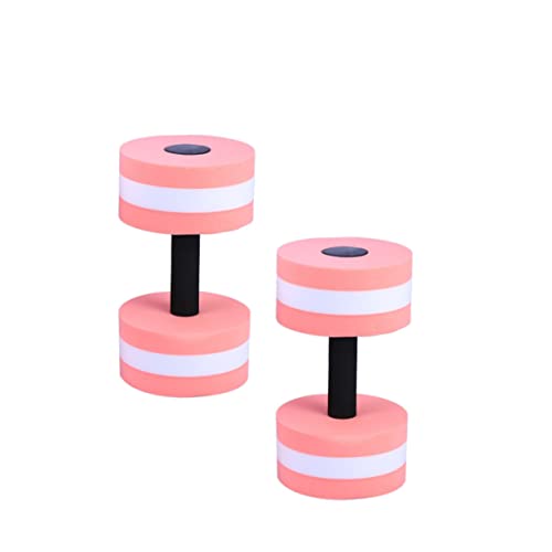 POPETPOP 2Pcs Pink Eva Water Dumbbells for Aquatic Exercise Water Resistance Barbells for Pool Aerobics Strength Training for Low Impact Workouts