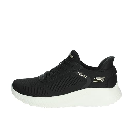 Skechers Baskets Bobs Squad Chaos Current MuseSneaker pour Femme, Bordure en Textile Noir., 38 EU