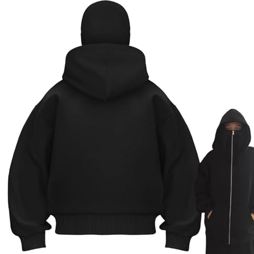 Balaclava Zip Hoodie Men Hoodie Balaclava Men Half Zip Pullover Men Hoodie Spring Hoodie for Men Windproof Streetwear3