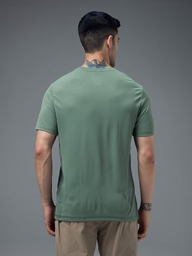 Image of TECHNOSPORT Men's Slim Fit Polyester Activewear Sports T-Shirt with Moisture-Wicking Comfort for Workout, Running & Gym