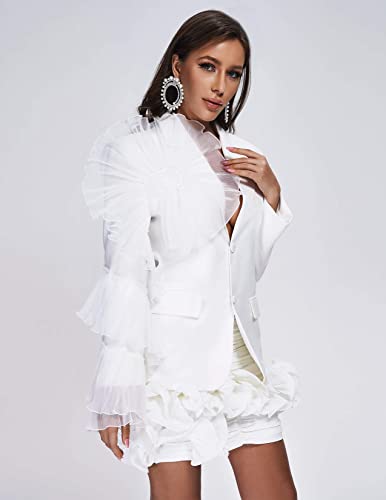 BELLA BARNETT Women's White Single-Breasted Blazer3