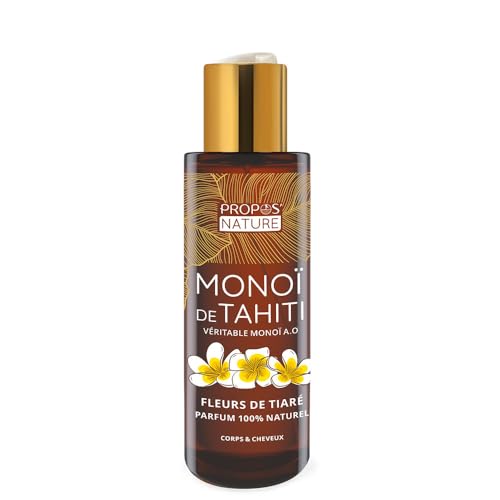 Auténtico monoï de Tahití A.O – Coco y flores de tiaré – Fabricado en Tahití – 100 ml – Propos'Nature
