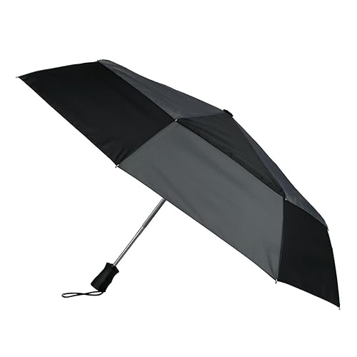 Totes ECO-BRELLA® Auto Open/Close Double Canopy - Black/Charcoal