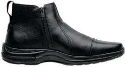 Botina Bota Masculina Confortável Couro Legítimo Com Zíper