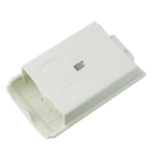 GTMax Black Controller Battery Cover + White Controller Battery Cover for Microsoft Xbox 360