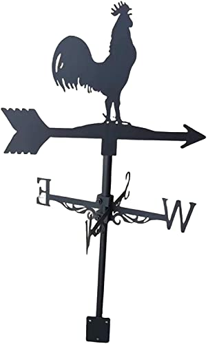 Veleta con Forma de Gallo para Montaje en Techo, estacas Decorativas de Metal para Veleta, 3 Estilos