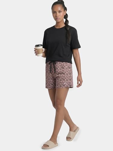 Image of Enamor Drawstring Mid Thigh Length Mid Rise Basic Shorts - Relaxed Fit, Super Soft Cotton - E062