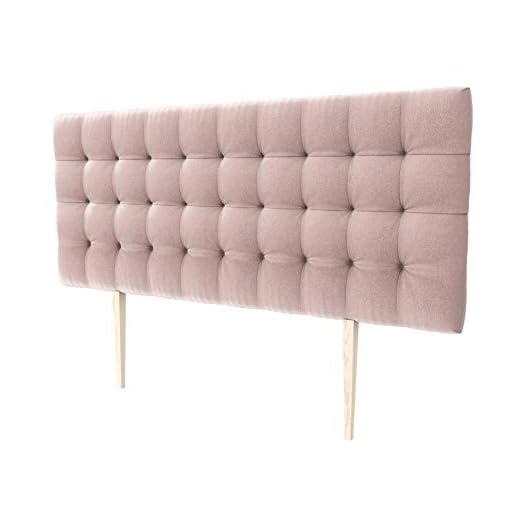 LA WEB DEL COLCHON - Cabecero tapizado Manhattan Big para Cama de 200 (210 x 115 cms) Rosa Palo Textil Suave | Cama Juvenil | Cama Matrimonio | Cabezal Cama |