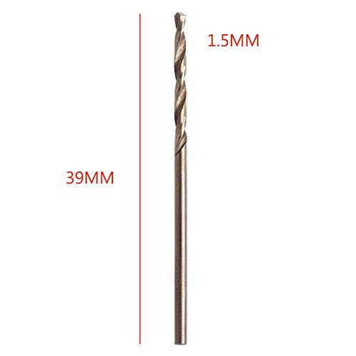 Misright 10Pcs HSS-Co Cobalt Round Shank Twist Drill Bit Set- 1.5mm M35 General Purpose for Glass Soft Metal Tile Stone