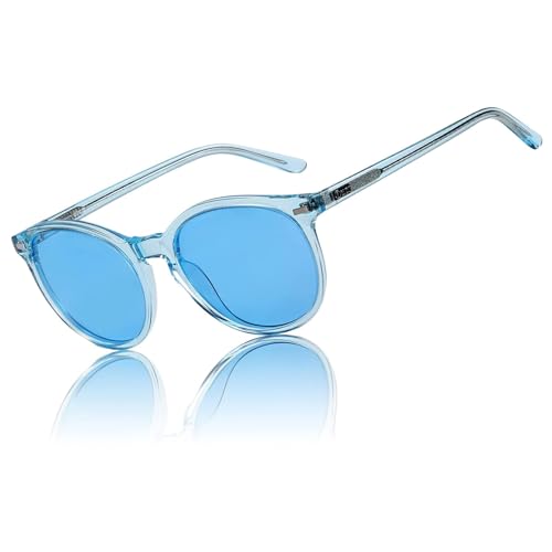 Duco Gafas De Sol Polarizadas Retro Para Mujer, Estilo Vintage, Protección Uv400, Marco De Acetato Ligero, 1230, Azul Transparente Duco Gafas De Sol Polarizadas Retro Para Mujer, Estilo Vintage, Protección Uv400, Marco De Acetato Ligero, 1230, Azul Transparente