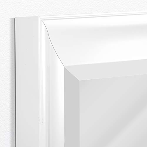 Head West Contemporary Glossy White Framed Beveled Accent Wall Vanity Mirror - 27.5 X 33.5 #TOP2
