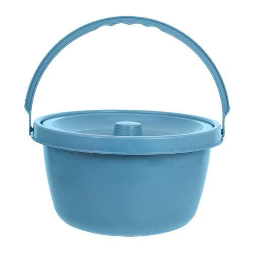 FRCOLOR Compact Portable Urinal with Lid Leakproof Bedside Commode Bucket for Men Women and Lightweight Travel Potty for Camping and Comfortable Grip Design