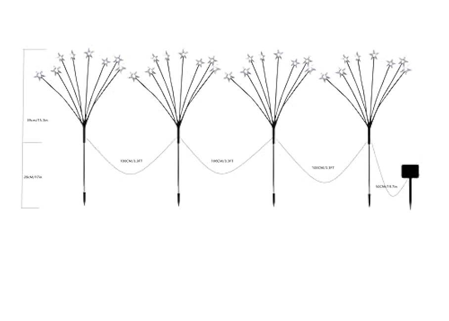 Solar Garden Lights, Christmas Star Pathway Lights, Outdoor Decorations Star Lights, Solar Swaying Lights, Firefly Lights for Patio Pathway Outdoor Decor, Big Bulb Solar Swaying Lights(4pack Star)