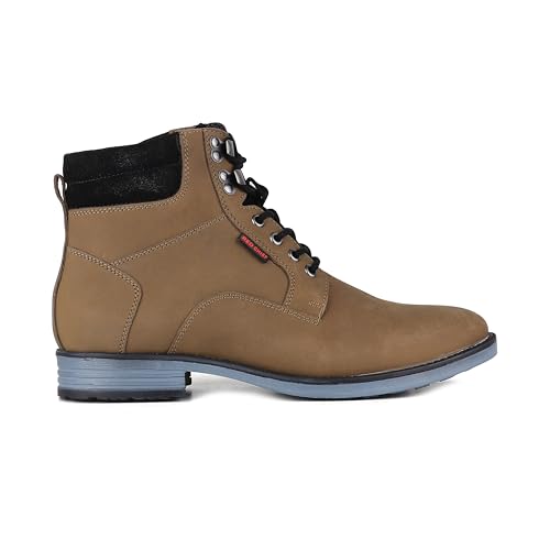 Image of Red Chief Men's Leather High-Ankle Boots with Contrast Blue Sole - Rugged | Bold | Urban | RC377