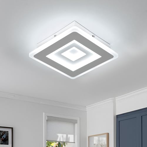 Plafonnier LED 28W carré 6500K pour remplacer un vieux luminaire de salon jauni