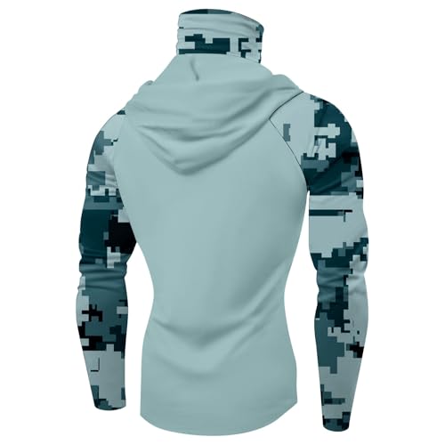 Men Camo Fishing Shirt Workout UPF 50 Hoodie Beach Casual Big and Tall Clothes Cooling Uv Long Sleeve Shirt2