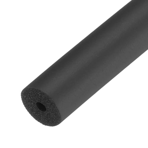 sourcing map Pipe Insulation Foam Tube Lagging Insulation Pipe 3mm(1/8) ID 12mm(1/2) OD 20 Heat Preservation for Handle Grip Support, Black