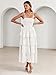 Simplee Womens White Wedding Guest Maxi Dress 2026 Smocked Tiered Ruffle Long Flowy Chiffon Dresses Off The Shoulder Holiday Long Sundresses(White M)