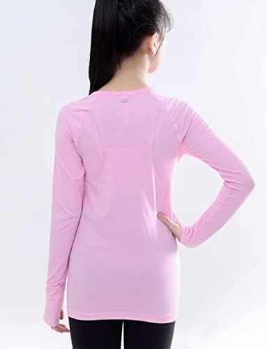 Morning8Kids | Girls‘ Workout Shirts Sweatshirts T-Shirts Dry-Fit Slim-Fit Long Sleeve with Seamless Construction 4 31GWM kY0UL. AC