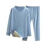 HGps8w Thermal Underwear Sets for Women Mock Neck Pajamas Ultra-Soft Long Johns Warm Base Layer Top & Bottom Loungewear