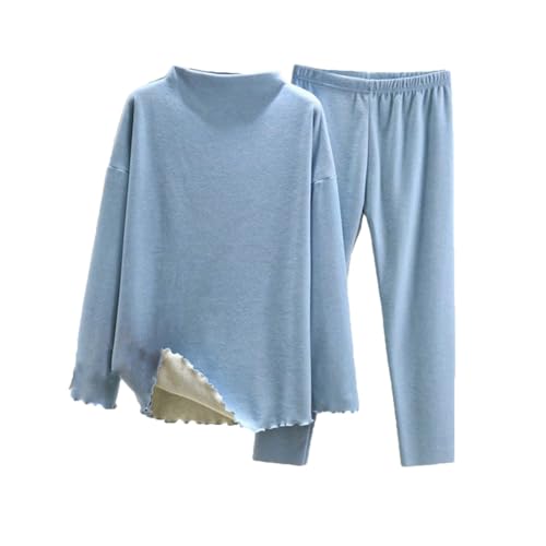 HGps8w Thermal Underwear Sets for Women Mock Neck Pajamas Ultra-Soft Long Johns Warm Base Layer Top & Bottom Loungewear