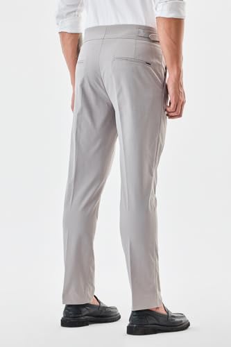 Image of SNITCH Men Chinos | Slim Fit Mid Rise Solid Pattern | Cotton Blend with Medium Stretch & Smooth Texture | Button & Zip Closure for Casual & Street Wear