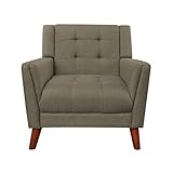 Christopher Knight Home Evelyn Mid Century Modern Fabric Arm Chair, Mocha, Walnut