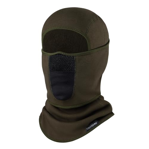 Balaclava Ski Mask (with Breathable Holes) Windproof Winter Fleece Neck Face Warmer for Men&Women Army Green