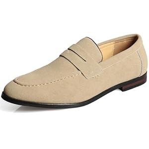 PPXID Men’s Suede Dress Loafers Slip On Casual Shoes Lightweight Soft Penny Loafers Classic Moccasins Driving Shoes