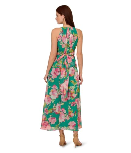 Adrianna Papell Women's Floral Chiffon Halter Dress2